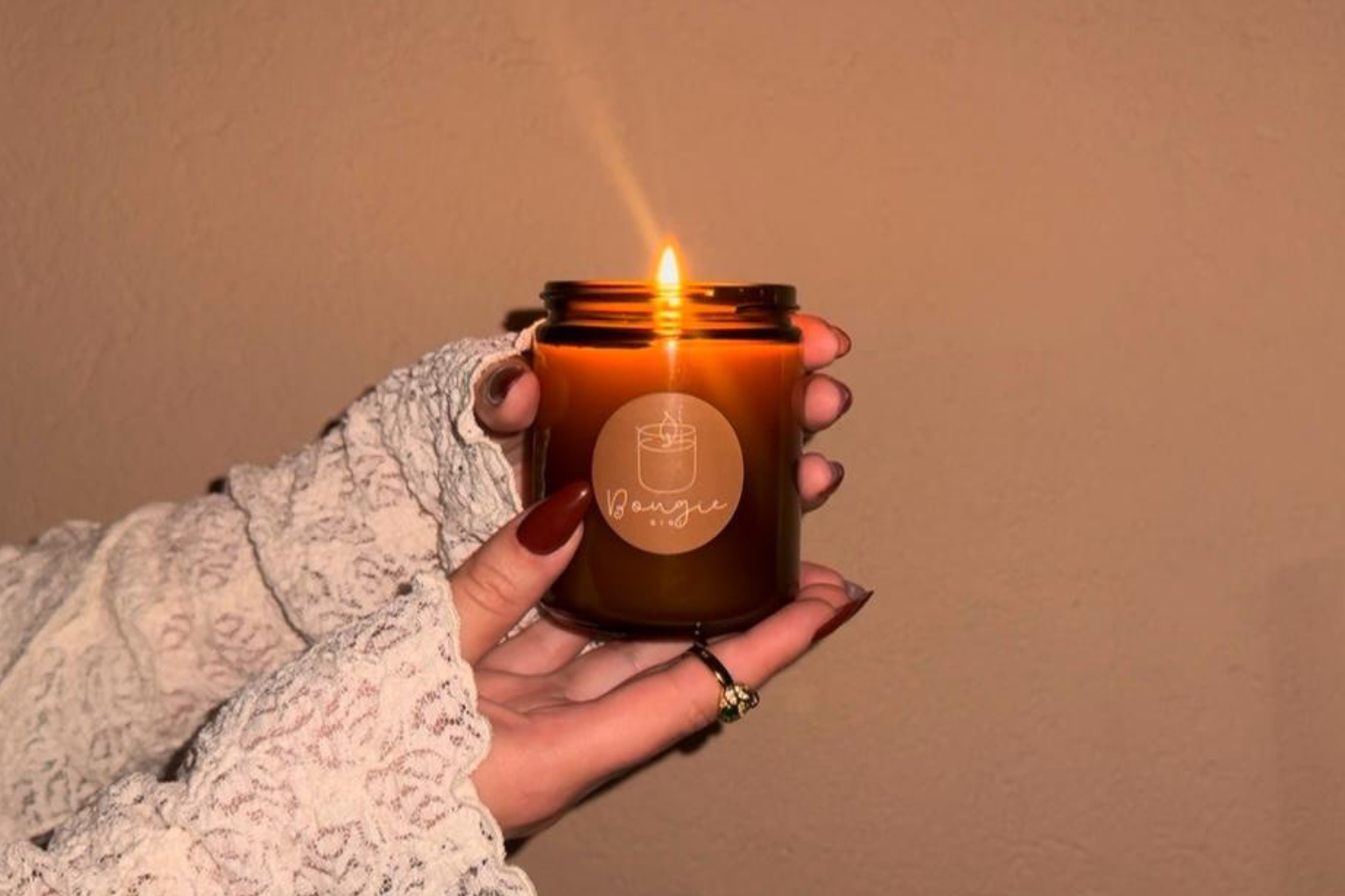 Bougie “Ambre” – Cire de soja naturelle